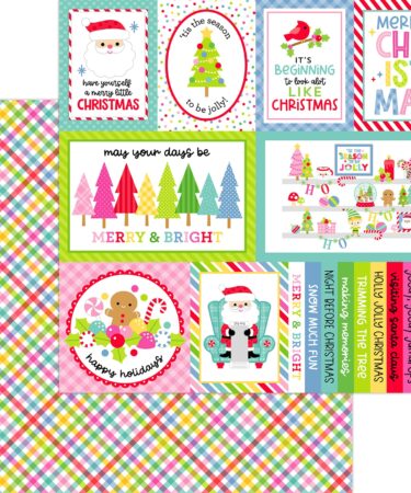 Doodlebug design - Collezione oh what fun - carta patterned 12x12- check the halls