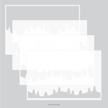 Concord & 9th -  Kristina Werner - Trees and Forest Stencil Pack (4 qty; 6 x 9)