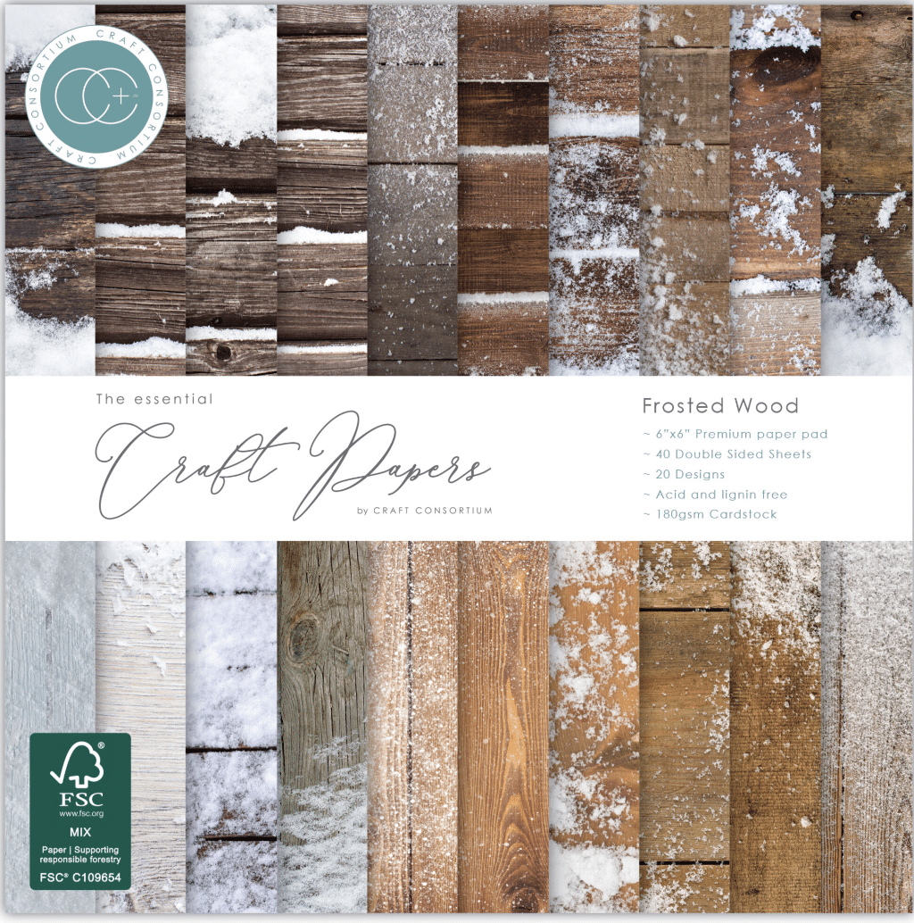 Craft Consortium Essential Craft Papers 6x6 Inch Paper Pad Frosted Wood