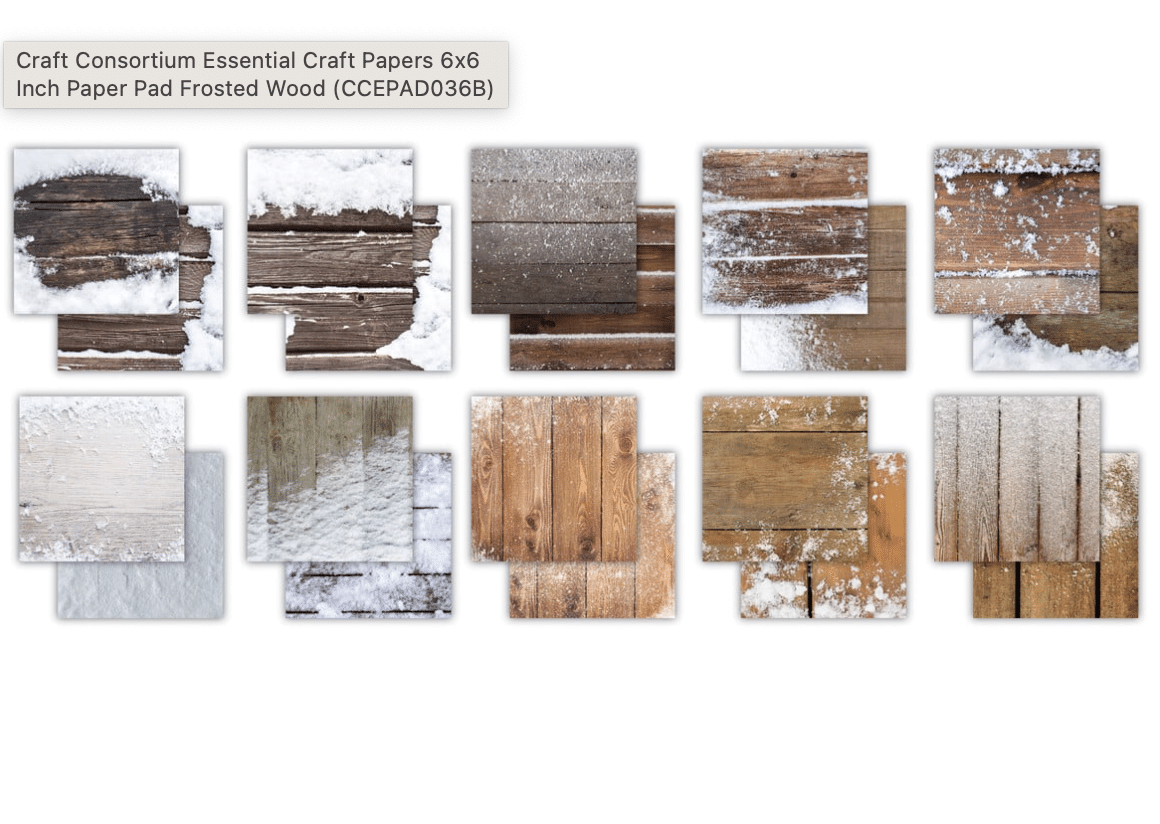 Craft Consortium Essential Craft Papers 6x6 Inch Paper Pad Frosted Wood - immagine 2