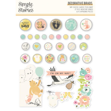 SIMPLE STORIES - Collezione  Say Cheese Classic Pooh Baby- Decorative Brads