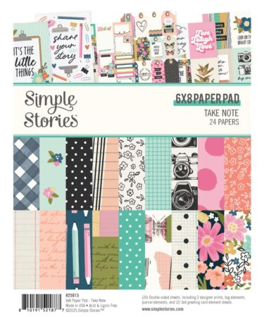 SIMPLE STORIES - Collezione Take Note -   6x8 Pad