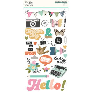 SIMPLE STORIES - Collezione Take Note -  6x12 Chipboard