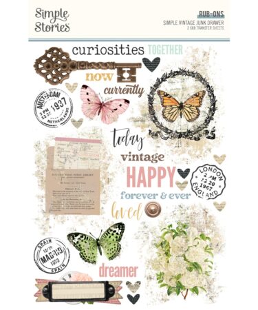 SIMPLE STORIES - Collezione Simple Vintage Junk Drawer -  Rub Ons