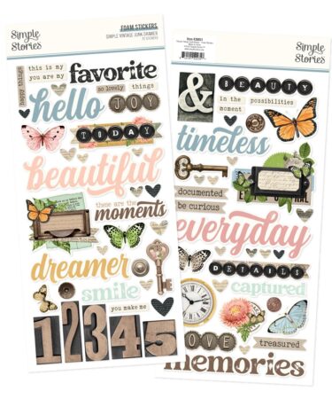 SIMPLE STORIES - Collezione Simple Vintage Junk Drawer - Foam Stickers