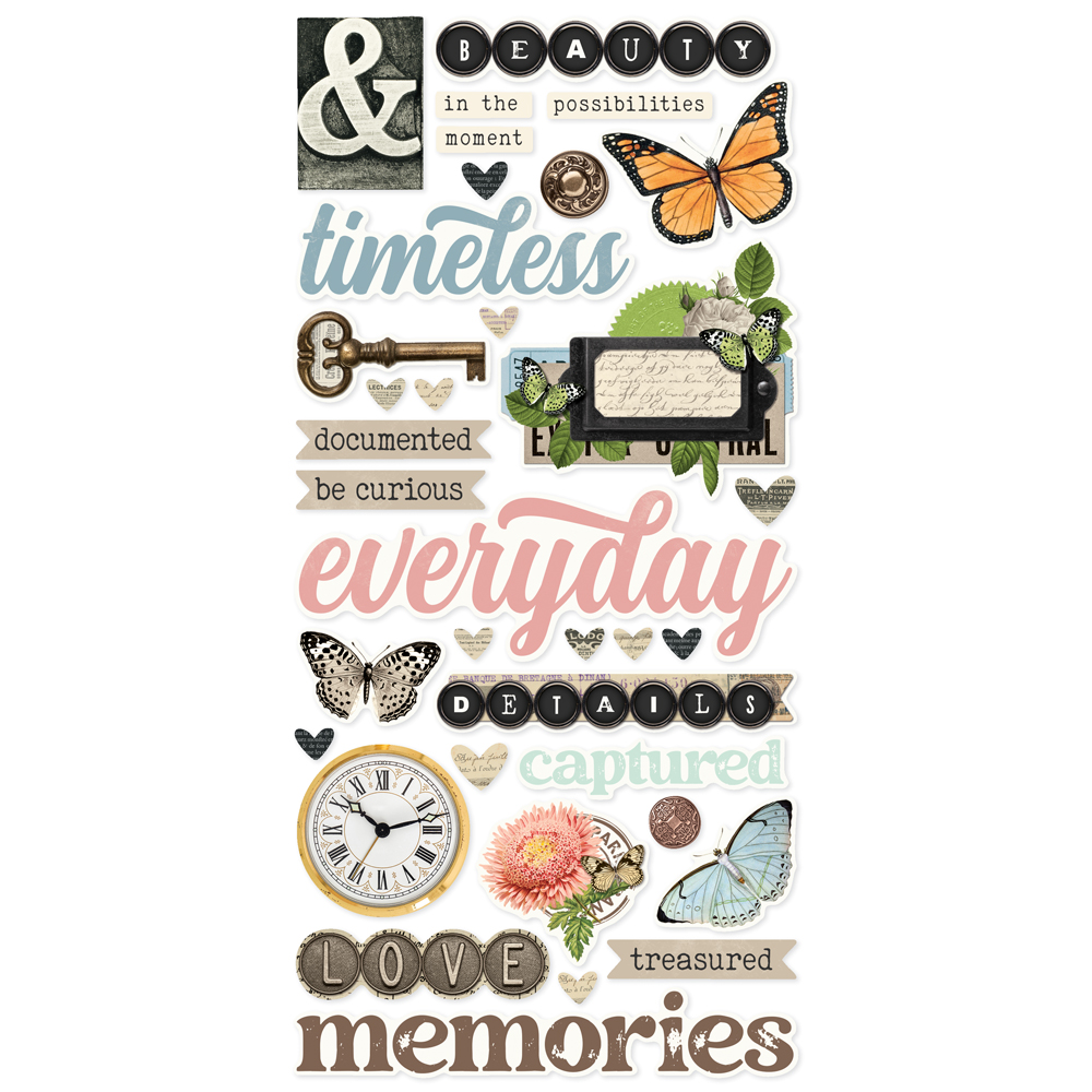 SIMPLE STORIES - Collezione Simple Vintage Junk Drawer - Foam Stickers - immagine 2