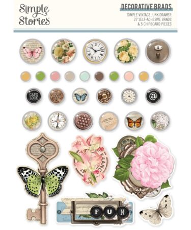 SIMPLE STORIES - Collezione Simple Vintage Junk Drawer - Decorative Brads