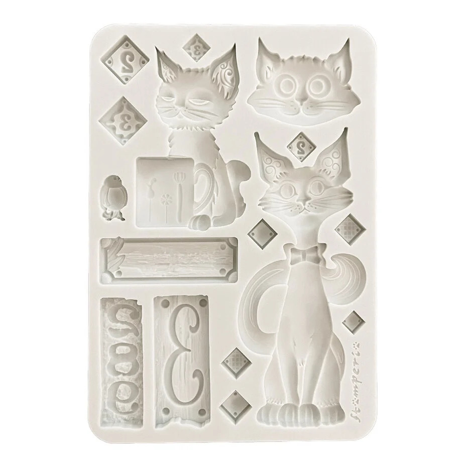 Stamperia Furry Friends A5 Silicon Mould Cats