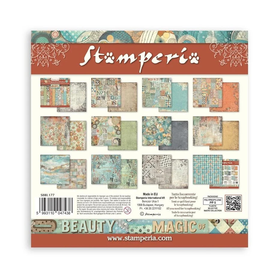 Stamperia Furry Friends 12x12 Inch Paper Pack Maxi Background Selection - immagine 2