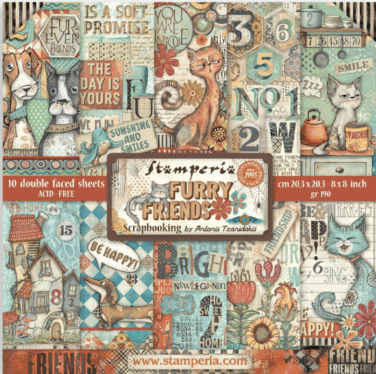 Stamperia Furry Friends 8x8 Inch Paper Pack