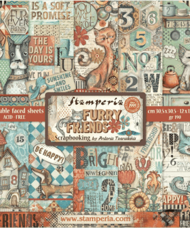 Stamperia Furry Friends 12x12 Inch Paper Pack
