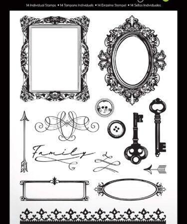 ARDEN CREATIVE STUDIO - Collezione Remembering… 6x8 Inch Clear Stamp Set Heritage Accents