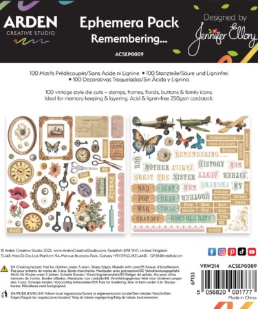 Alternative view of ARDEN CREATIVE STUDIO - Collezione Remembering… Ephemera Pack (100pcs)