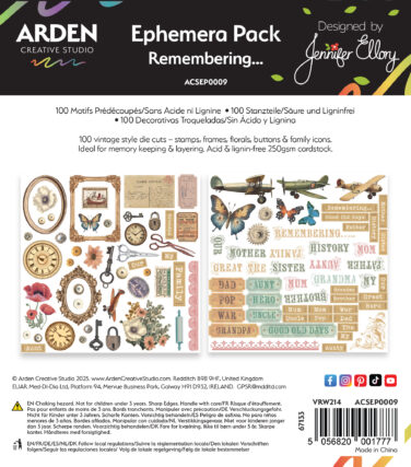 Alternative view of ARDEN CREATIVE STUDIO - Collezione Remembering… Ephemera Pack (100pcs)