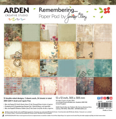 ARDEN CREATIVE STUDIO - Collezione Remembering... 12x12 Inch Paper Pad