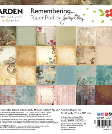 ARDEN CREATIVE STUDIO - Collezione Remembering... 8x8 Inch Paper Pad