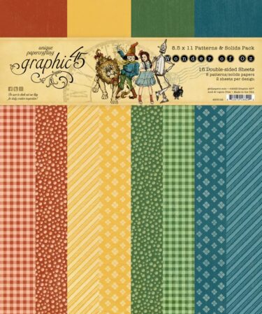 Graphic 45 per Spellbinders- Collezione  Wonder of Oz - 8.5" x 11" Patterns & Solids Paper Pack