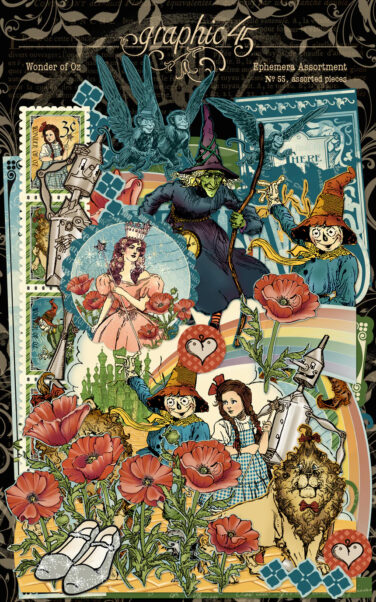 Graphic 45 per Spellbinders- Collezione  Wonder of Oz - Ephemera Set