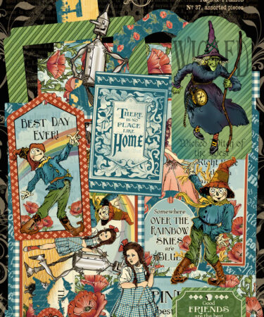 Graphic 45 per Spellbinders- Collezione  Wonder of Oz - Chipboard Pieces, Tags & Frames