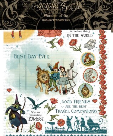 Graphic 45 per Spellbinders- Collezione  Wonder of Oz -  Rub-on Transfers