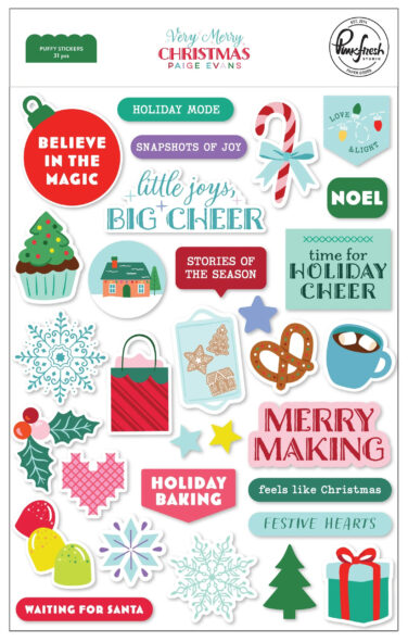 PINKFRESH STUDIO -PAIGE EVANS COLLEZIONE Very Merry Christmas:puffy sticerks