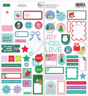 PINKFRESH STUDIO -PAIGE EVANS COLLEZIONE Very Merry Christmas: CARDSTOCK STICKERS