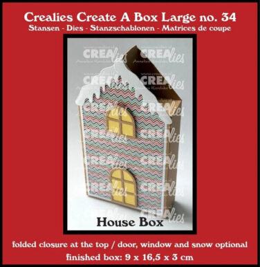 Crealies Create A Box Large Stansen Platte Doos Huis Groot Met Deur, Raam En Sneeuw (CASA GRANDE)