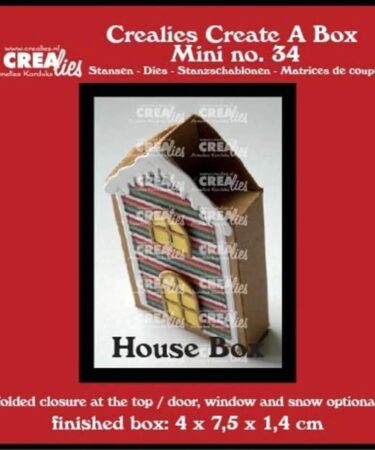 Crealies Create A Box Mini Stansen Platte Doos Huis Mini Met Deur, Raam En Sneeuw (CASA PICCOLA)
