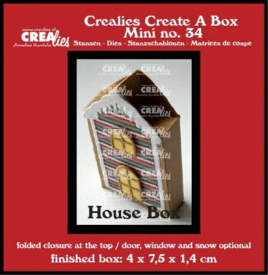 Crealies Create A Box Mini Stansen Platte Doos Huis Mini Met Deur, Raam En Sneeuw (CASA PICCOLA)