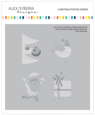 Alex Syberia Designs - Christmas Postage Stamps Stencil Set (4)