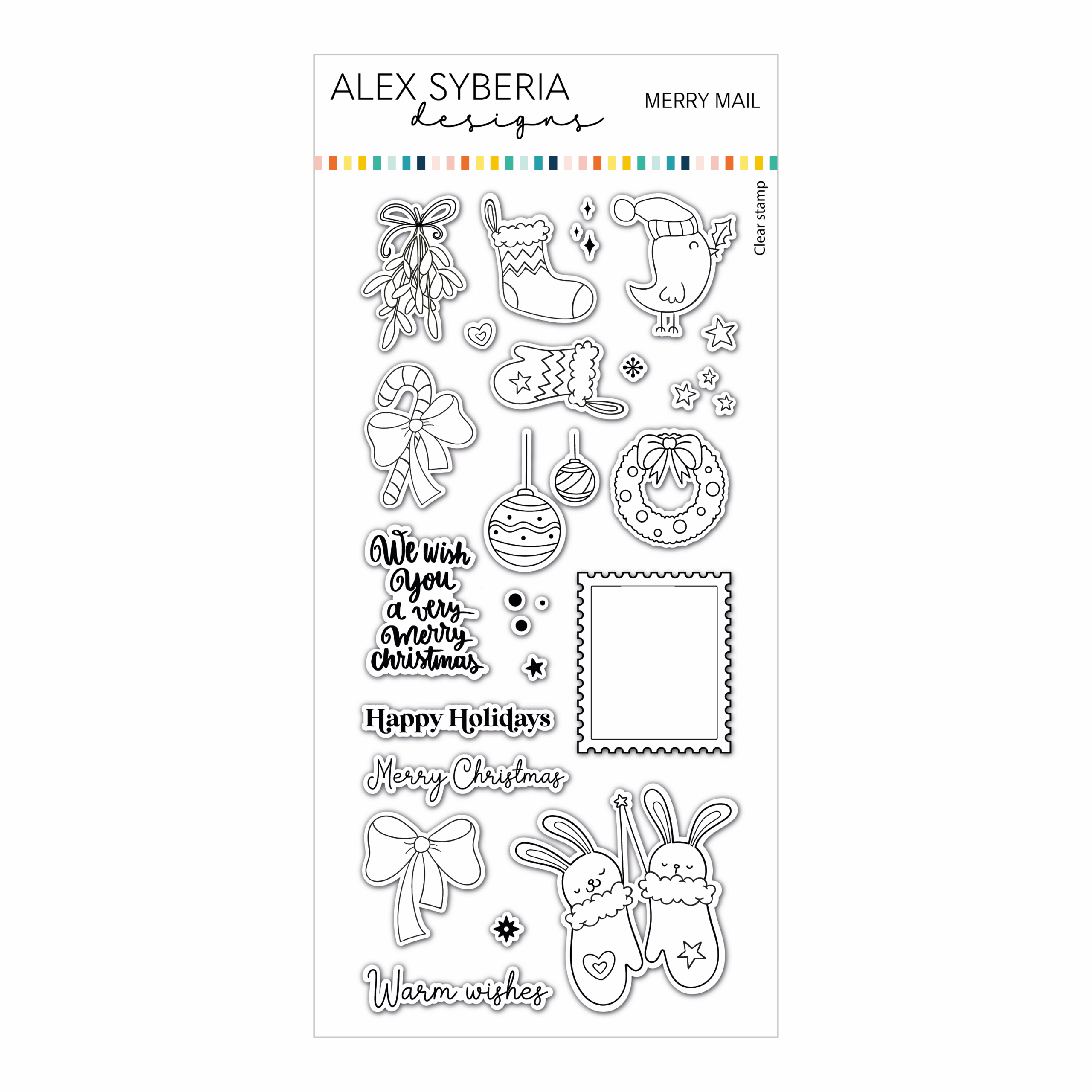Alex Syberia Designs - Merry Mail Stamp Set 4*8 DL