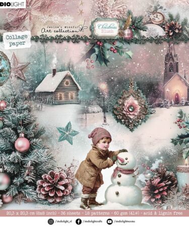 Studio Light Christmas Blush Collage Paper Pad 8x8