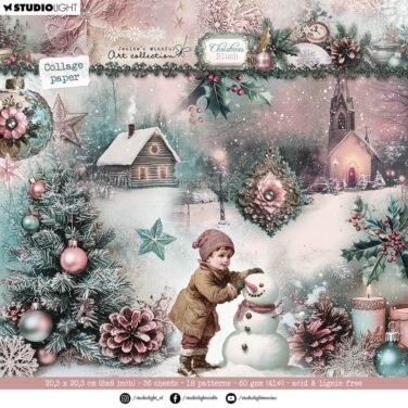 Studio Light Christmas Blush Collage Paper Pad 8x8