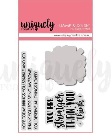 UNIQUELY CREATIVE - Collezione Heart & Soul Stronger Than You Think Stamp & Die Set