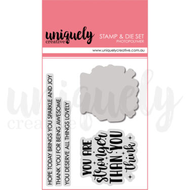 UNIQUELY CREATIVE - Collezione Heart & Soul Stronger Than You Think Stamp & Die Set