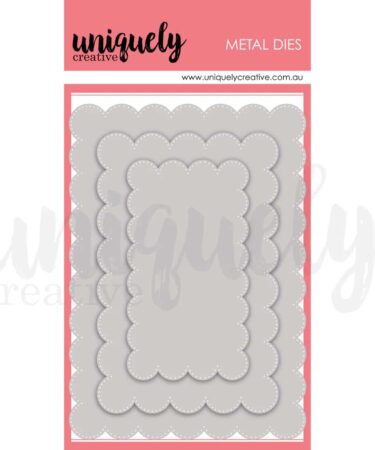 UNIQUELY CREATIVE - Collezione Heart & Soul - Oversized Scalloped Nesting Rectangle Die
