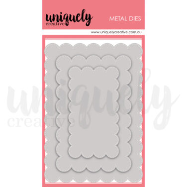 UNIQUELY CREATIVE - Collezione Heart & Soul - Oversized Scalloped Nesting Rectangle Die