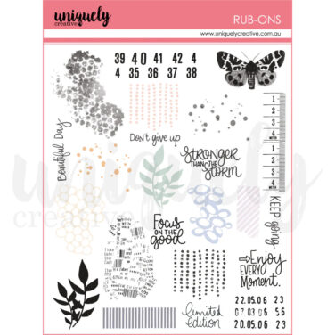 UNIQUELY CREATIVE - Collezione Heart & Soul Rub-Ons