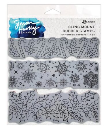 Ranger • Simon Hurley create. Cling Mount Stamp Christmas Borders 15,2x15,2cm, 3pcs