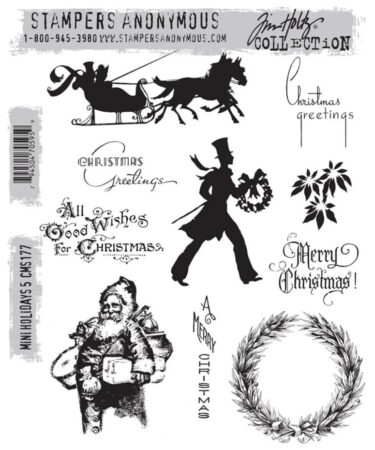 Stampers Anonymous Mini Holidays 5 Tim Holtz Cling Stamps