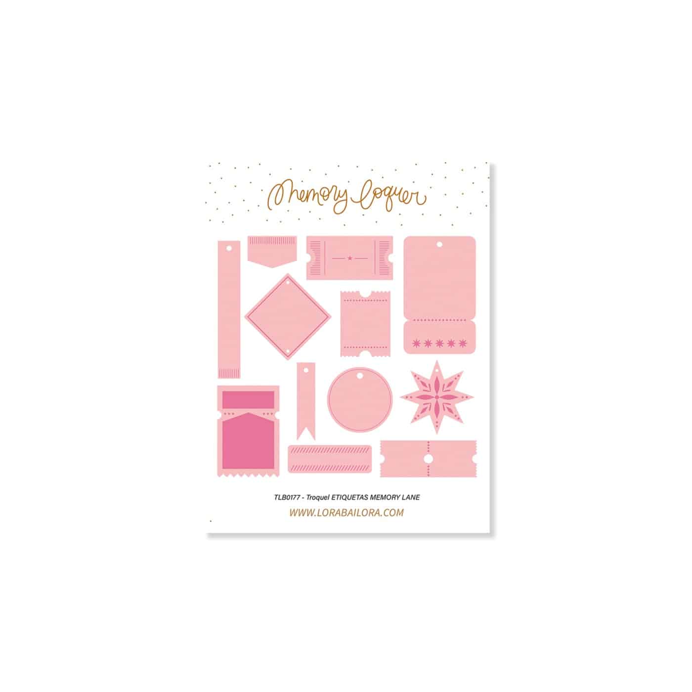 LORA BAILORA - Collezione MEMORY LANE - fustelle ETIQUETAS MEMORY LANE
