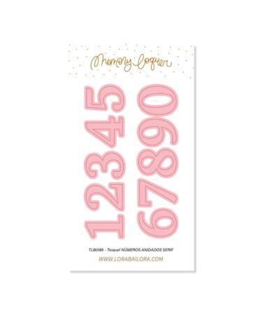 LORA BAILORA - Collezione MEMORY LANE - fustelle NÚMEROS ANIDADOS SERIF