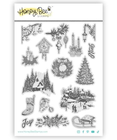 HONEY BEE  - 5"x7" Rubber Cling Stamp Set - Gallery Wall: Holiday