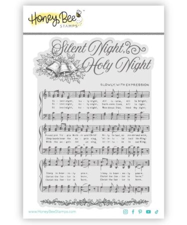 HONEY BEE  - 4"x 6" Rubber Cling Stamp Set Silent Night Background