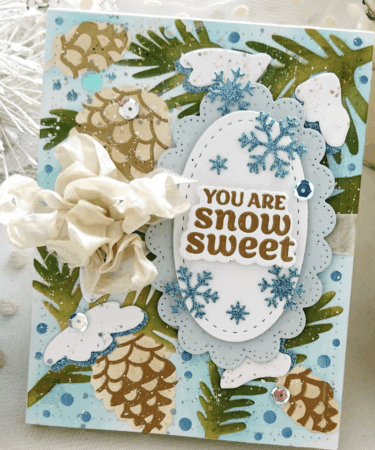 Alternative view of WAFFLE FLOWER - Snowcapped Pinecone Stencil