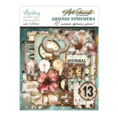 MINTAY - Art Journal Ephemera Pack - Grunge, 78 pcs