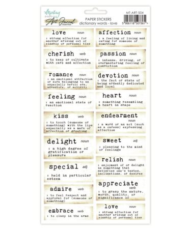 MINTAY - Journal Paper Stickers - Dictionary Words - Love
