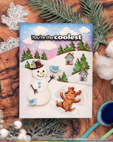 Alternative view of WAFFLE FLOWER - Snow Angel Pup Duo Die-n-stencil