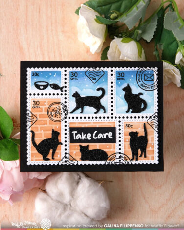 Alternative view of WAFFLE FLOWER - Postage Collage Cat Silhouettes Die