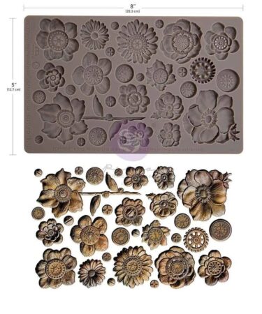 Alternative view of Finnabair Rusty Flowers 5x8 Inch Decor Moulds